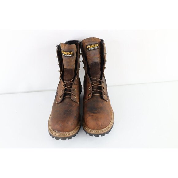 Vintage 90s Carolina Boots Mens 11.5 2E Waterproof Leather Logger Boots Brown main image 9